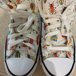 CONVERSE Chuck Taylor All Star  Unisex High Top  Bugs Insects on White